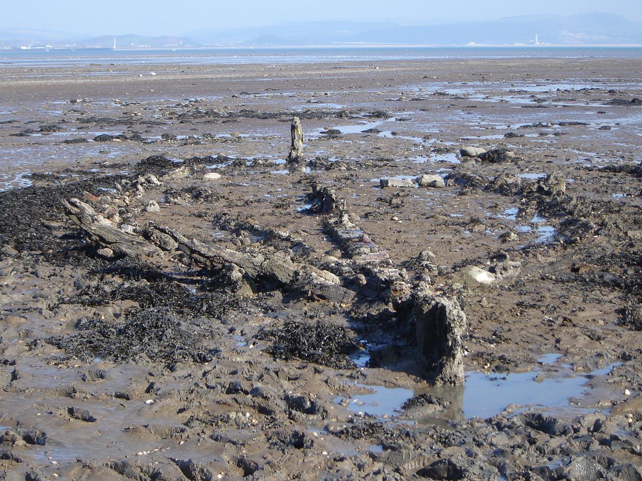 The wooden wreck on the beach at the Mumbles that was used for one of the Intertidal Hulk recording weekends